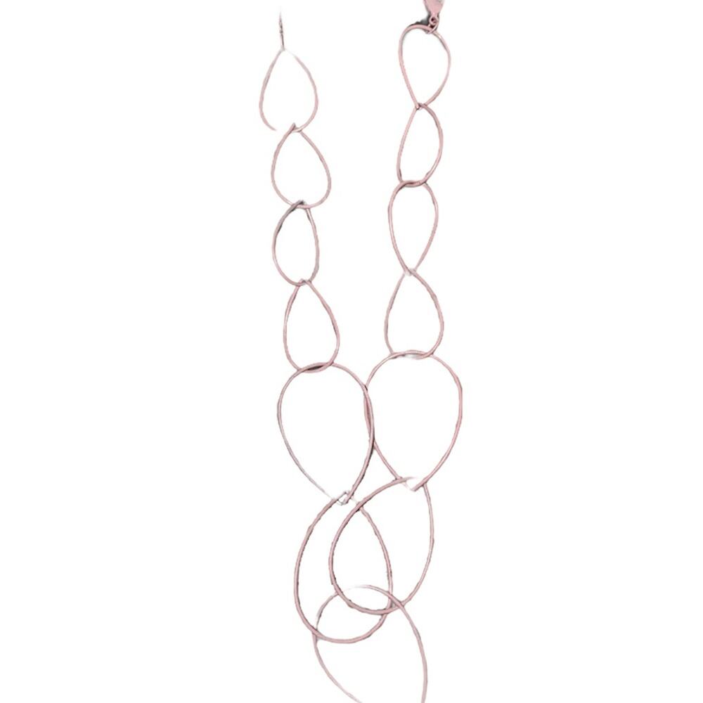 NWT Studio S Pink Statement Necklace Geometric‎ Wire Chain Long Fashion Jewelry